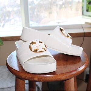 Tory Burch Cream Platform Sandals